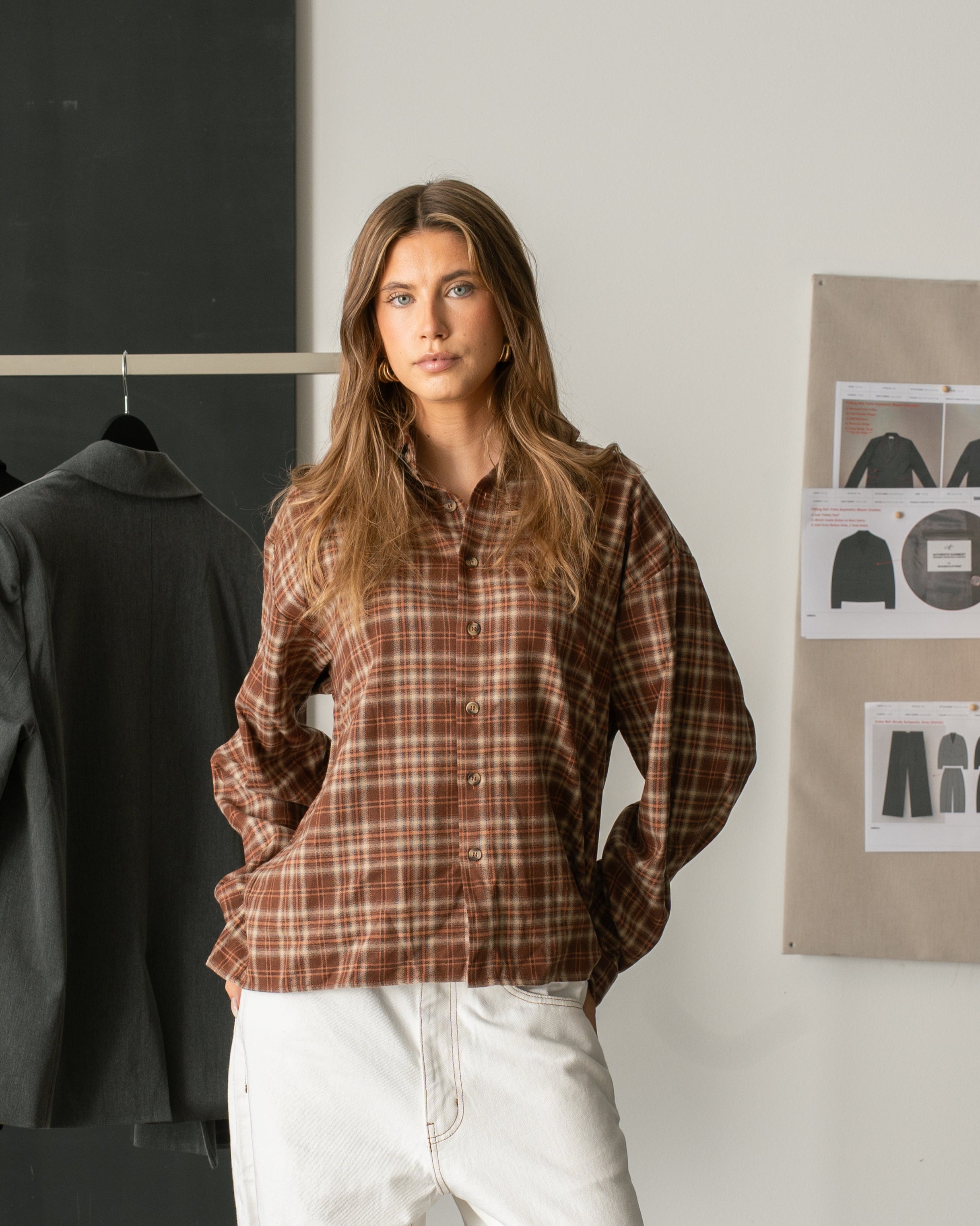 Checked Flannel shirt bordeaux